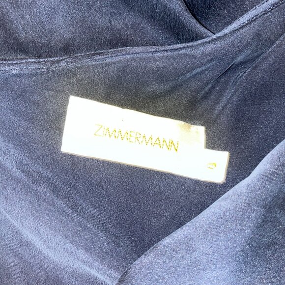 Zimmermann One-Shoulder Ruffled SIlk Wrap MIdi Dress Size 0 - Picture 7 of 11